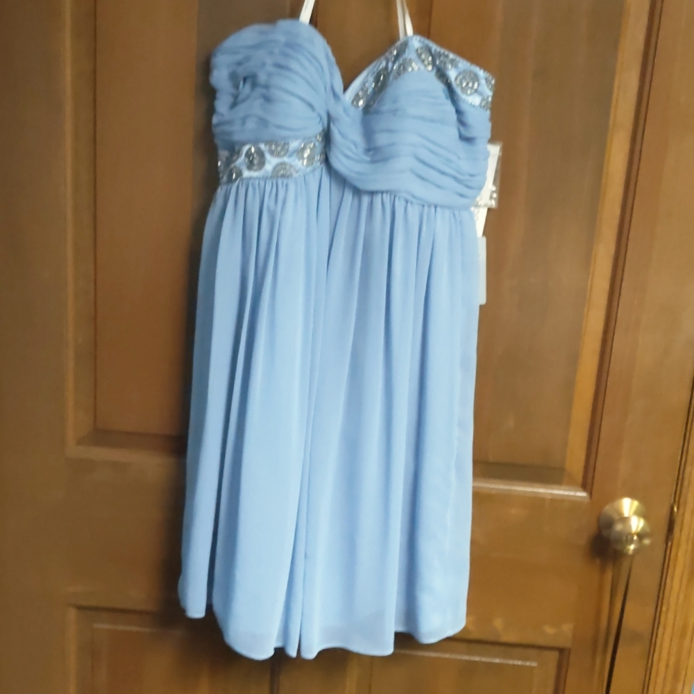 Maggy London Blue Petite strapless Cocktail Dress 12P
